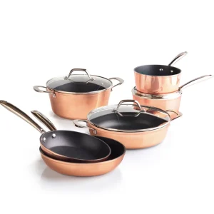 Batterie de cuisine - 9 pièces Alux Pro - en aluminium forgé et acier inoxydable - Cuivre*Sauter Fashion