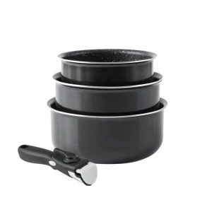 Batterie de cuisine 4 pièces - aluminium noir - Ø 16/18/20 cm*Kalorik Hot