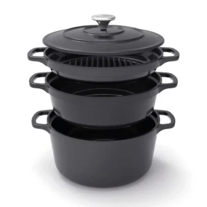Batterie de cuisine empilable en fonte 4 pièces - Noir*Sauter Best