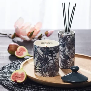 Bougie parfumée en pot de porcelaine Jungle - Bleu - Figuier - 315 g*Chevignon New