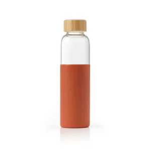 Bouteille en verre avec manchon en silicone et couvercle en bambou – 550 ml*Sauter Sale