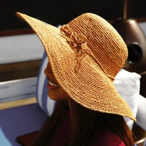 Chapeau Solena en raphia confectionné à la main - thé foncé*CXLbyChristianLacroix Discount
