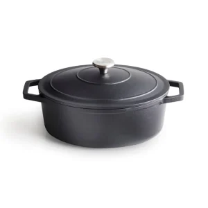 Cocotte en fonte d'acier ovale noir mat 30 cm*Brandt Discount
