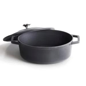 Cocotte en fonte d'acier ovale noir mat 30 cm*Brandt Discount