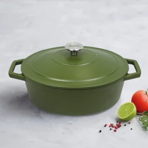 Cocotte en fonte d'acier ovale vert mat*Sauter Best