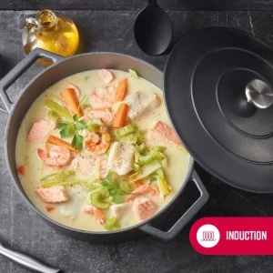 Cocotte en fonte d'acier ovale noir mat 30 cm*Brandt Discount