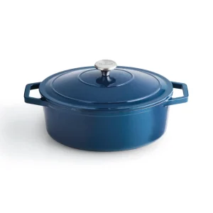 Cocotte ovale en fonte d'acier bleu 28 cm*Brandt Online