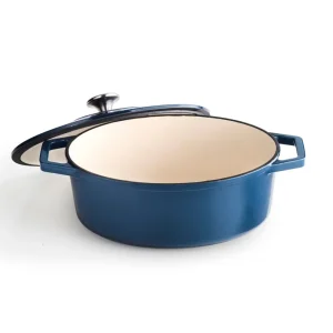 Cocotte ovale en fonte d'acier bleu 28 cm*Brandt Online