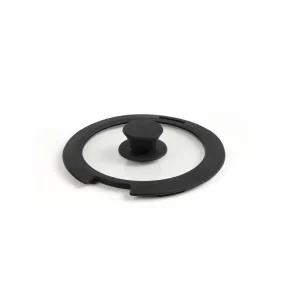 Couvercle en verre avec contour en silicone noir*Brandt New