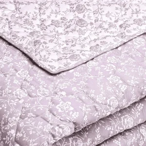 Couvre-lit en 100% satin de coton - dessin : Fleurs Lavande - 180 x 220 cm*Chevignon Online