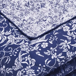 Couvre-lit matelassé en 100% satin de coton - dessin Birds bleu*Cacharel New