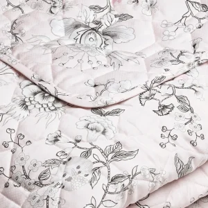 Couvre-lit matelassé en 100% satin de coton - dessin Jardin secret Rose*Cacharel Online
