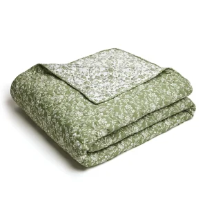 Couvre-lit ultra doux - dessin : Parterre de Roses vert*Rodier Discount