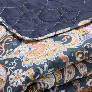 Couvre-lit XL Paisley Bleu foncé / Doré - 220 x 250 cm*Chevignon Sale