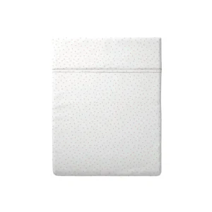 Drap plat bébé satin de coton - Points Polka Blanc*Cacharel Discount