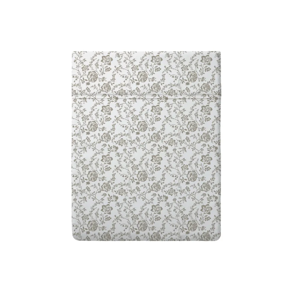 drap_plat_bb_satin_de_cot_0.webp Drap plat bébé satin de coton - Floraison de Roses Blanc / Taupe*Cacharel Discount