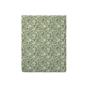 Drap plat bébé satin de coton - Parterre de Roses Vert*Rodier Online