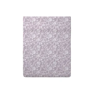 Drap plat bébé satin de coton - Parterre de Roses lavande*Rodier Hot