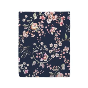 Drap plat satin de coton - Murmure floral Bleu foncé*Rodier Best