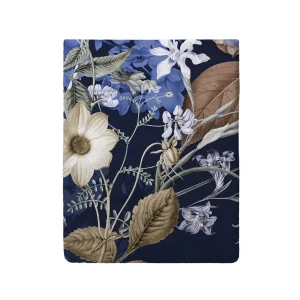 Drap plat satin de coton - Floraison d'hortensias Bleu*Rodier Sale