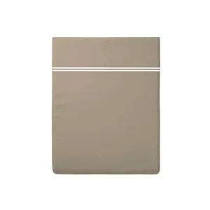 Drap plat satin de coton - Saint-Tropez Blanc / Taupe*Chevignon Hot