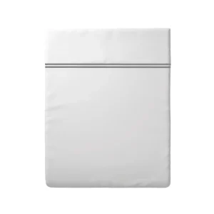 Drap plat satin de coton - Nice Gris / Blanc*Rodier New
