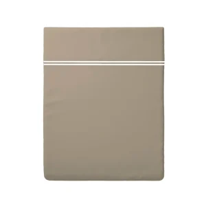 Drap plat satin de coton - Nice Blanc / Taupe*Rodier Sale