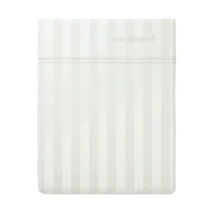 Drap plat satin de coton - dobby stripe Uni Vert Thym*Cacharel Clearance