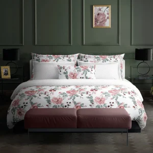 Drap plat satin de coton - Peony Blanc*Maison Héritage Clearance