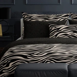 Drap plat satin de coton - Rêves zébrés Noir*Maison Héritage Sale