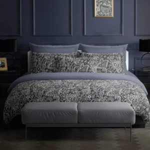 Drap plat satin de coton - Indienne Gris / Taupe*Maison Héritage Hot