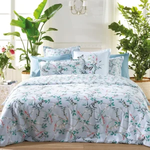 Drap plat satin de coton - Uni Bleu Sarcelle*Cacharel Discount