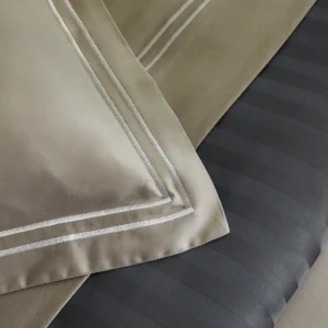 Drap plat satin de coton - Nice Blanc / Taupe*Rodier Sale
