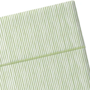 Drap plat satin de coton - Traits peints Vert*Maison Héritage Outlet