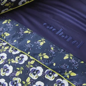 Drap plat satin de coton - Pansy small Bleu foncé*Cacharel Discount