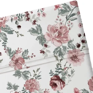 Drap plat satin de coton - Peony Blanc*Maison Héritage Clearance