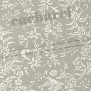 Drap plat satin de coton - Birds Taupe foncé*Cacharel Online