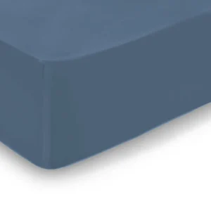 Drap-housse - 100% satin de coton - Bleu foncé*Maison Héritage Discount