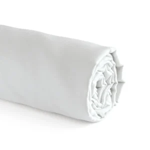 Drap-housse - lin / coton - Roses Blanche*Cacharel Clearance