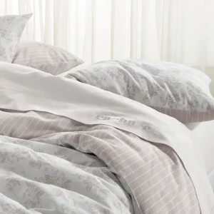 Drap-housse - lin / coton - Roses Blanche*Cacharel Clearance