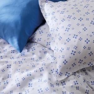 Drap-housse bébé satin de coton - Mirabelle Blanc/bleu*Ines by Ines de la Fressange Fashion