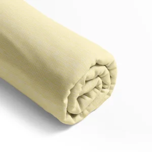 Drap-housse satin de coton - Rayures peintes Jaune*Cacharel Outlet