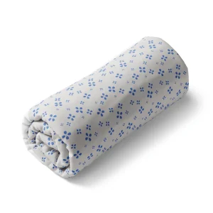 Drap-housse satin de coton - Mirabelle Blanc/bleu*Ines by Ines de la Fressange Discount
