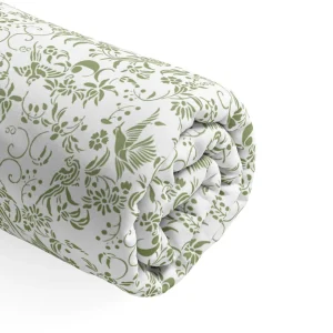 Drap-housse satin de coton - Birds Vert olive*Cacharel Online