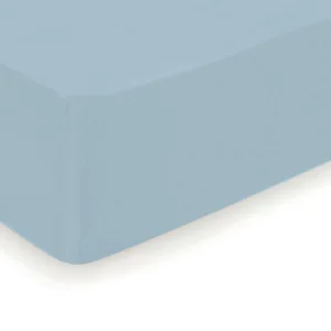 Drap-housse satin de coton - Uni Bleu Sarcelle*Cacharel Sale