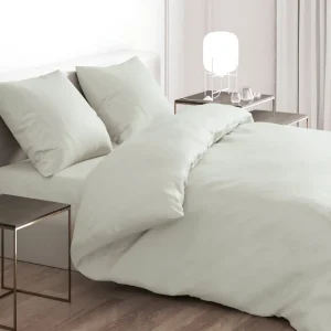 Drap-housse satin de coton - Uni Vert Thym*Cacharel Online