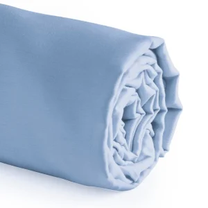 Drap-housse satin de coton - Uni Bleu clair*Rodier New