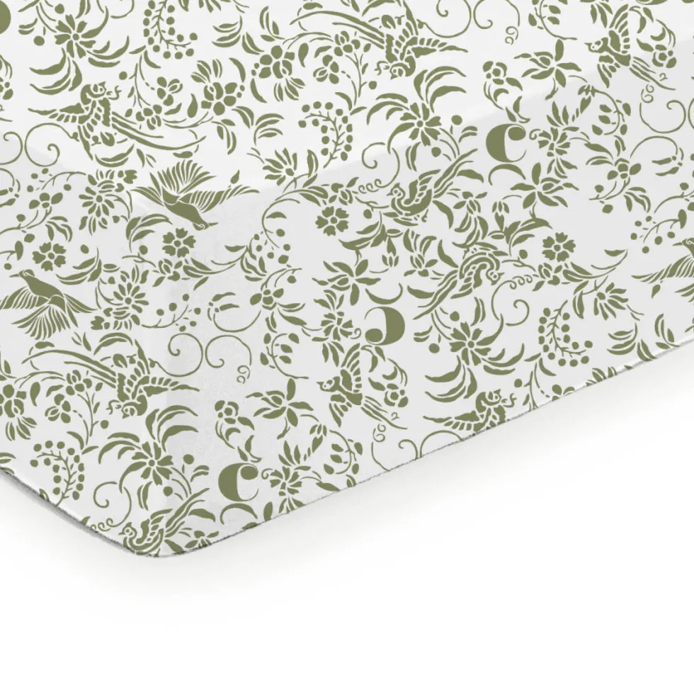 draphousse_satin_de_coton_1-55.webp Drap-housse satin de coton - Birds Vert olive*Cacharel Online