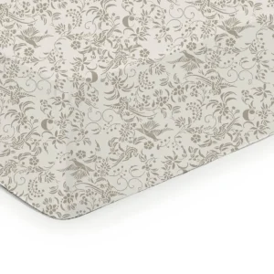 Drap-housse satin de coton - Birds Taupe*Cacharel Fashion