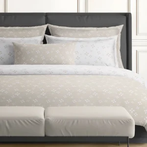 Drap-housse satin de coton - Mirabelle Blanc/taupe*Ines by Ines de la Fressange Sale